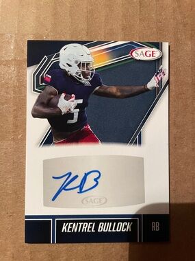 Sage Football Trading Card - Navy Blue, White, Red